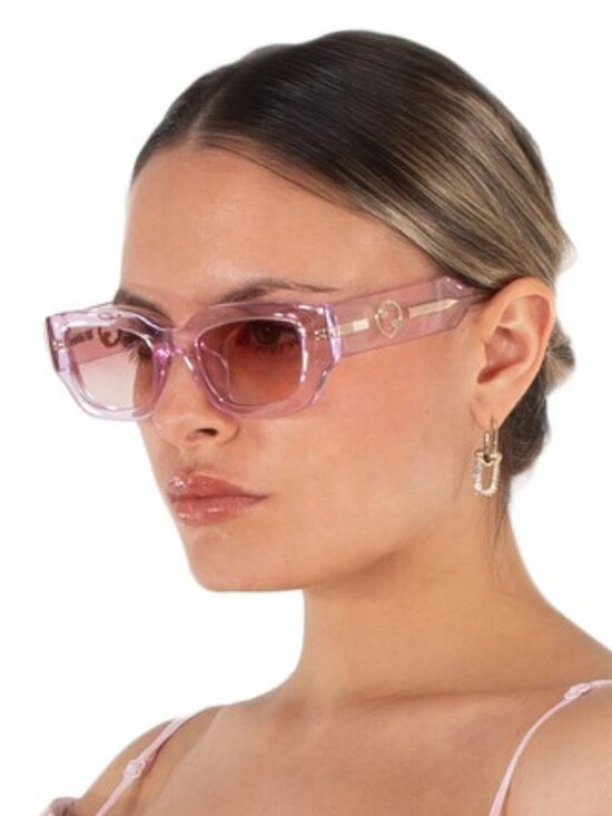 Gucci Women Sunglasses Transparent Pink Burgundy Grad Square GG1558SK 004 NEW main image 8